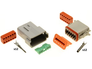 12 pole superseal connector Amphenol - Deutsch DT06-12S DT04-12P 12 pole superseal connector Amphenol - Deutsch DT06-12S DT04-12P