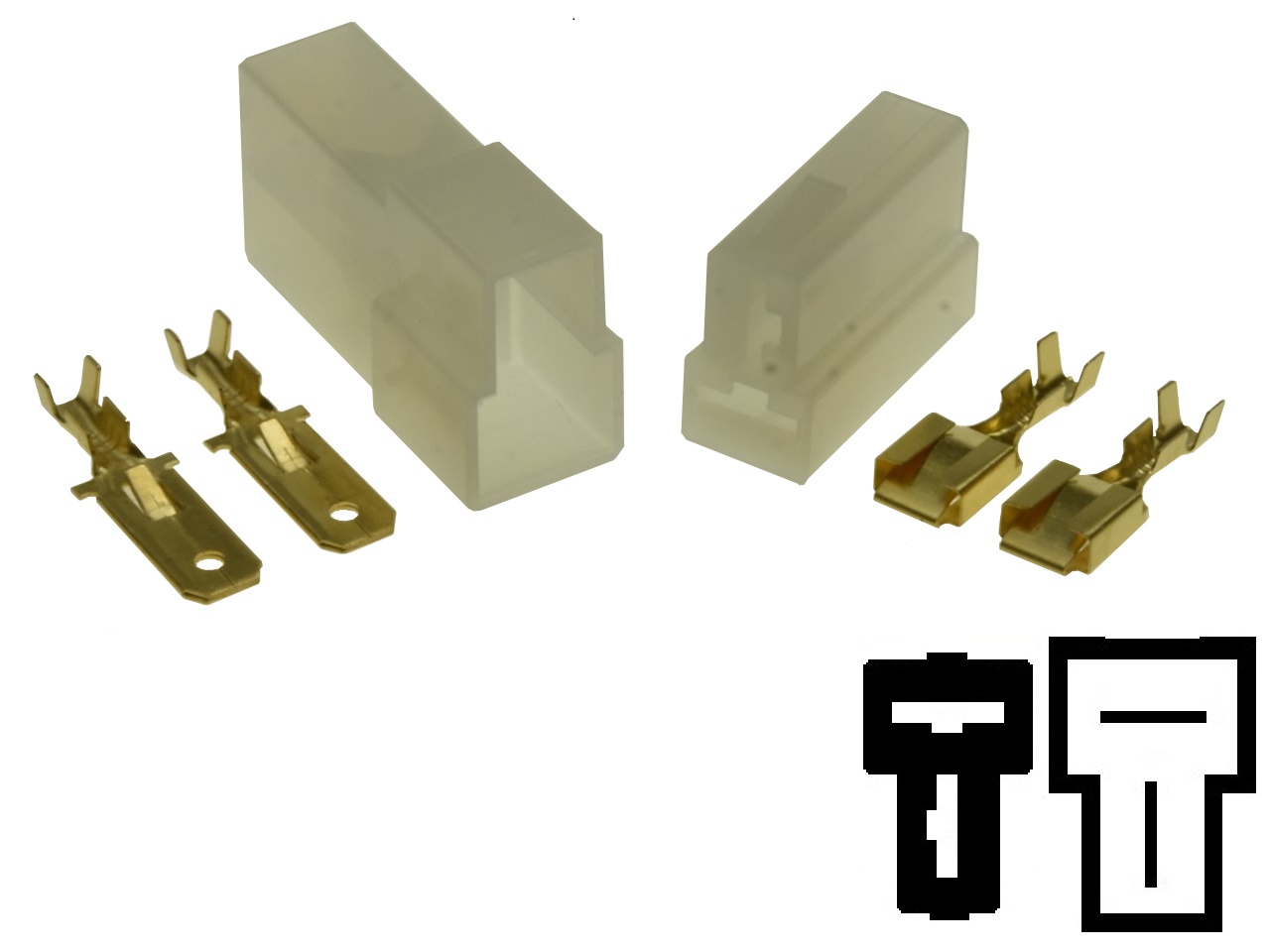 2 pole BMW Aprilia Motorbike power connector set 2 pole BMW Aprilia Motorbike power connector set