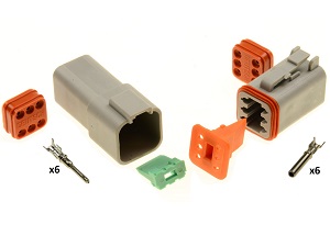 6 pole superseal connector Amphenol - Deutsch DT06-6S DT04-6P 6 pole superseal connector Amphenol - Deutsch DT06-6S DT04-6P