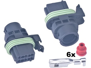 6 pole way fuel pump connector with wire seals and terminals 6 pole way fuel pump connector with wire seals and terminals