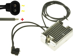 CARR-HARLEY-04JW-Chrome - Harley-Davidson FLST FXD FLH Voltage regulator rectifier CARR-HARLEY-04JW-Chrome - Harley-Davidson FLST FXD FLH Voltage regulator rectifier