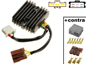 CARR971 - Aprilia RSV1000 Mille Tuono Caponord Futura SL1000 Falco MOSFET Voltage regulator rectifier + contra connectors CARR971 - Aprilia RSV1000 Mille Tuono Caponord Futura SL1000 Falco MOSFET Voltage regulator rectifier + contra connectors