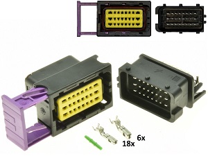 24 way ECU CDI ECM motorcyle connector set black - male female complete 24 way ECU CDI ECM motorcyle connector set black - male female complete