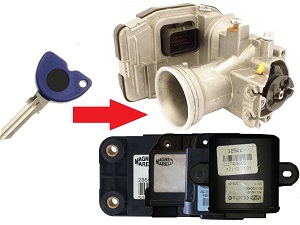 Piaggio Vespa Gilera Peugeot 1x chip key programming → throttle body Piaggio Vespa Gilera Peugeot 1x chip key programming → throttle body