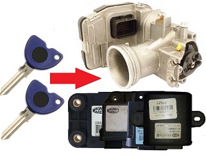 Piaggio Vespa Gilera Peugeot 2x chip key programming → throttle body Piaggio Vespa Gilera Peugeot 2x chip key programming → throttle body