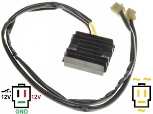 CARR101NX-LI - Honda NX250 MOSFET Voltage regulator rectifier Lithium-Ion - LiFePO4 LFP CARR101NX-LI - Honda NX250 MOSFET Voltage regulator rectifier Lithium-Ion - LiFePO4 LFP