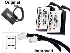 Honda VT500 V30 Shadow igniter ignition module CDI TCI Box (MF5, 131100-355) (2x) Honda VT500 V30 Shadow igniter ignition module CDI TCI Box (MF5, 131100-355) (2x)