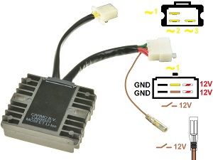 CARR531-Z1300-A4 Kawasaki Z1300 KZ1300 A4 MOSFET Voltage regulator rectifier (SH541-12) CARR531-Z1300-A4 Kawasaki Z1300 KZ1300 A4 MOSFET Voltage regulator rectifier (SH541-12)