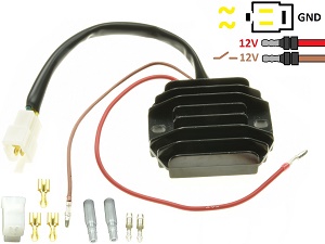 CARR511Z - Kawasaki Z250 Z440 Z650 z750 - 2 fase MOSFET Voltage regulator rectifier SH221-12 CARR511Z - Kawasaki Z250 Z440 Z650 z750 - 2 fase MOSFET Voltage regulator rectifier SH221-12