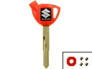 Suzuki Burgman blanco transponder chip key red