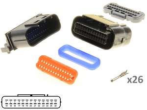 Kawasaki Suzuki Yamaha 26 way ECU CDI ECM motorcyle connector set - Male + Female Kawasaki Suzuki Yamaha 26 way ECU CDI ECM motorcyle connector set - Male + Female