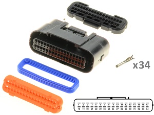 Kawasaki Suzuki Yamaha 34 way ECU CDI ECM motorcyle connector set Kawasaki Suzuki Yamaha 34 way ECU CDI ECM motorcyle connector set