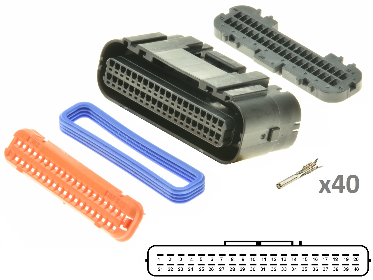 Kawasaki Suzuki Yamaha 40 way ECU CDI ECM motorcyle connector Kawasaki Suzuki Yamaha 40 way ECU CDI ECM motorcyle connector