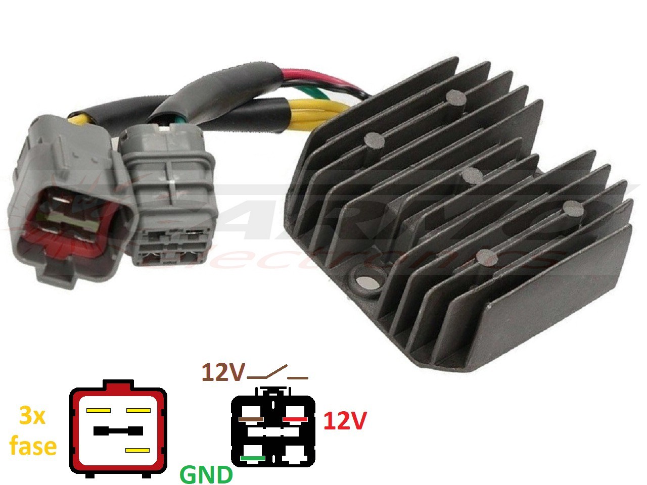 CARR691Griz Yamaha Grizzly 300 - MOSFET Voltage regulator rectifier - Click Image to Close