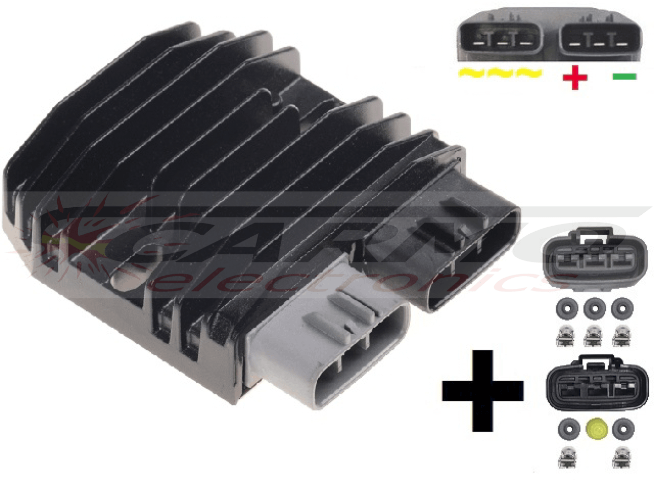 CARR5925 + contra Honda Kawasaki Polaris MOSFET Voltage regulator rectifier (improved SH847) - Click Image to Close