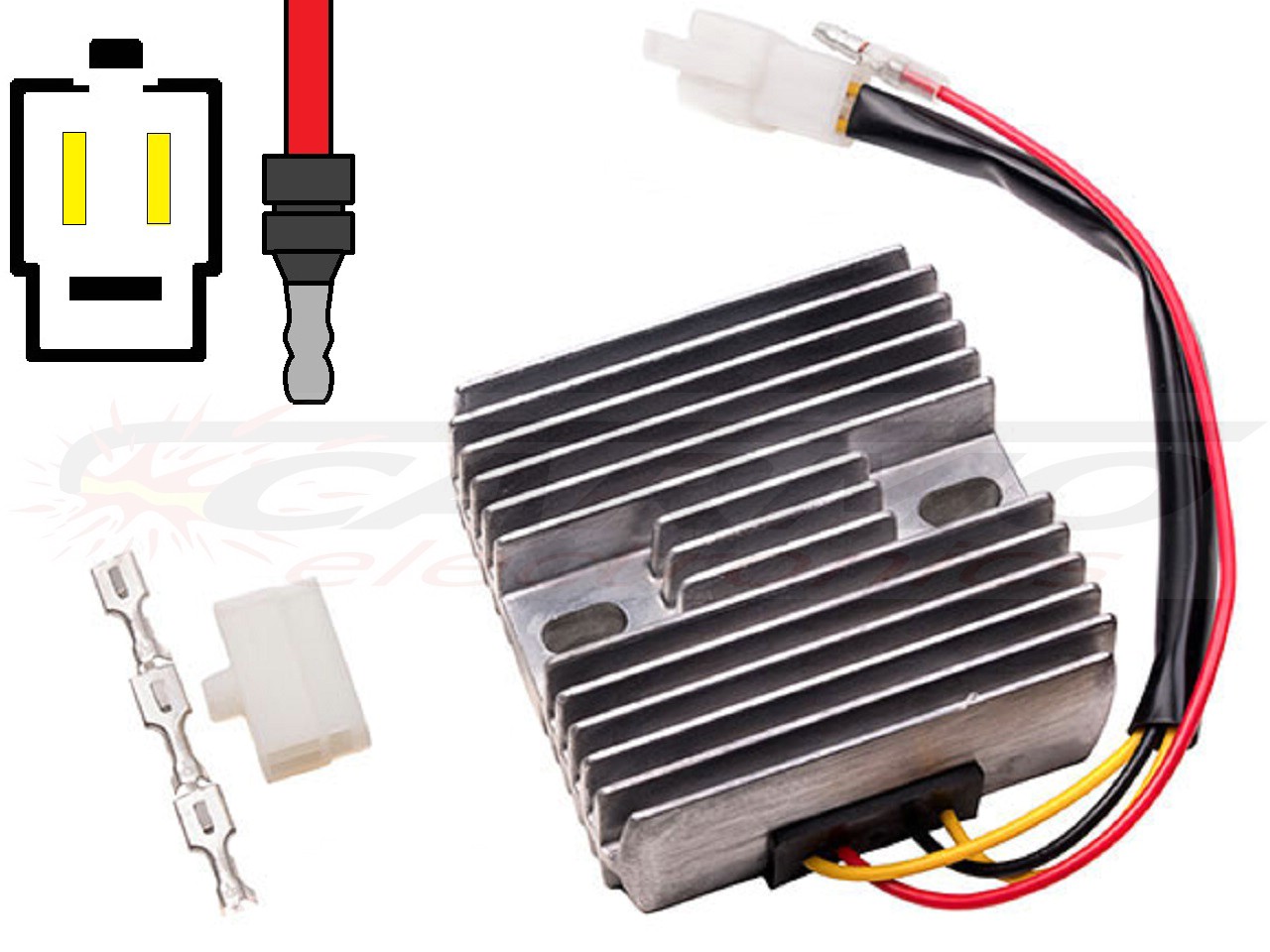 CARR601 - Kawasaki 2-fase MOSFET Voltage regulator rectifier SH522-12 - Click Image to Close