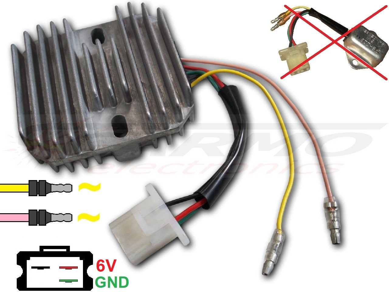 CARR681 SH223 Honda XL250S GN400 CB125s XL125s XL185s 6V Voltage regulator rectifier - Click Image to Close
