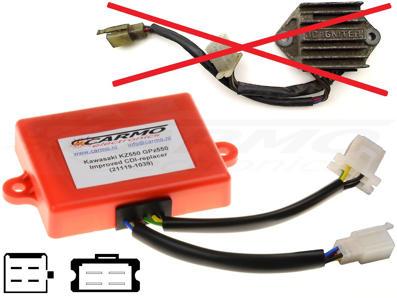 Kawasaki KZ550 ZR550 ZR400 CDI IC IGNITER 21119-1039 ignition - Click Image to Close