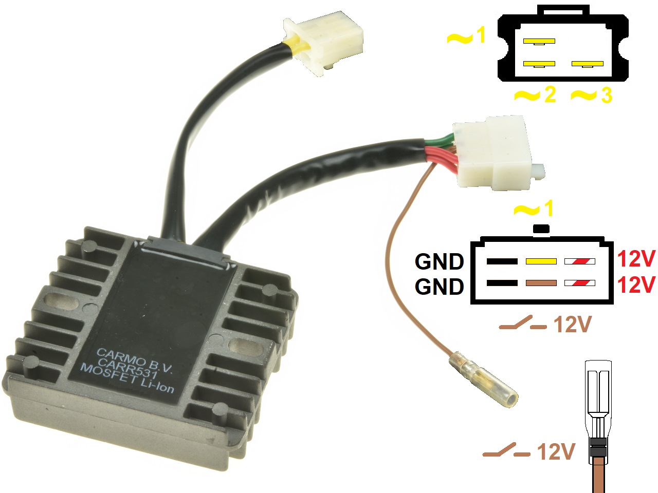 CARR531-Z1300-A4 Kawasaki Z1300 KZ1300 A4 MOSFET Voltage regulator rectifier (SH541-12) - Click Image to Close