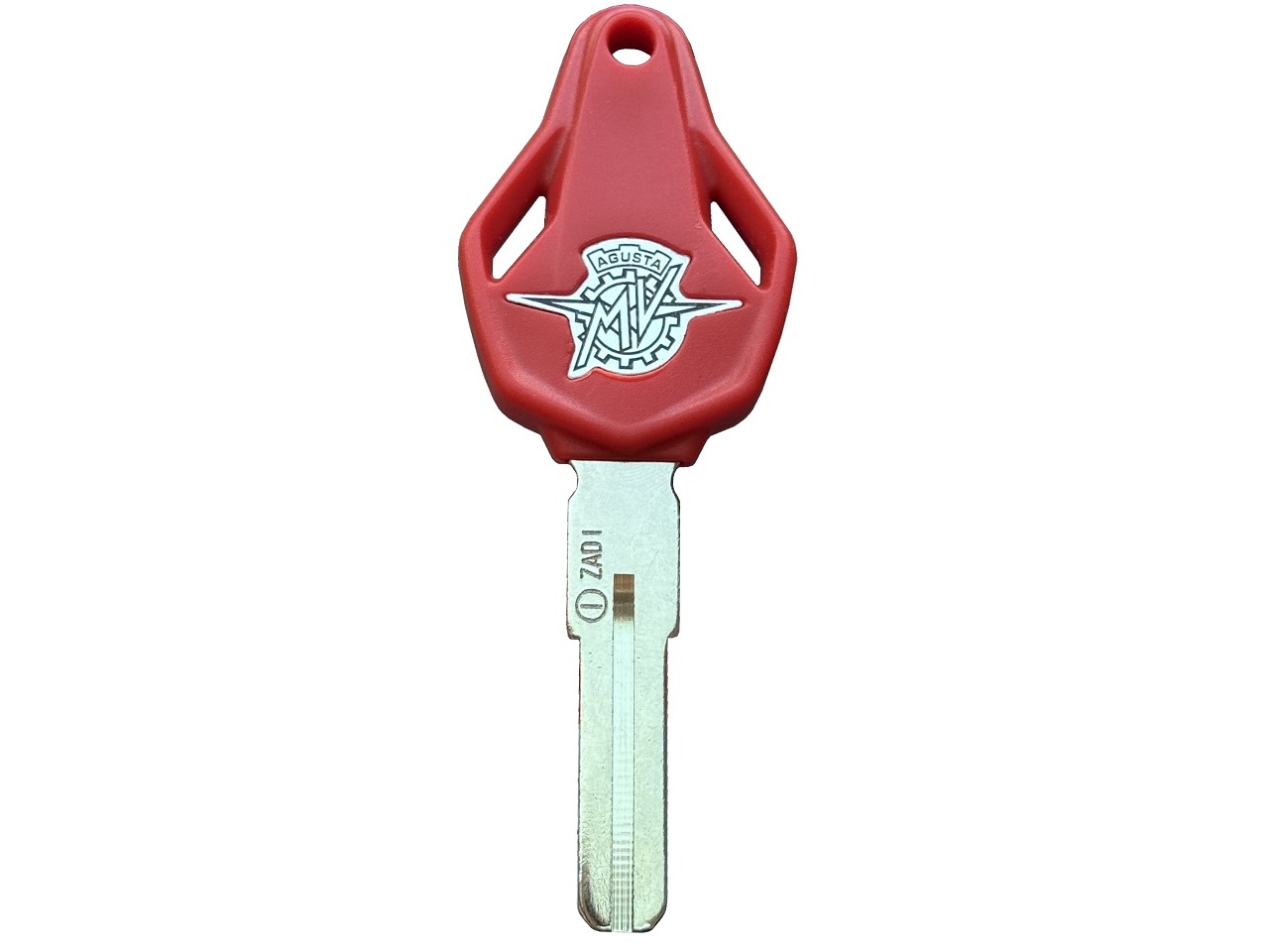 MV Agusta blanco chip key diamond shape (red) laser-cut key - Click Image to Close
