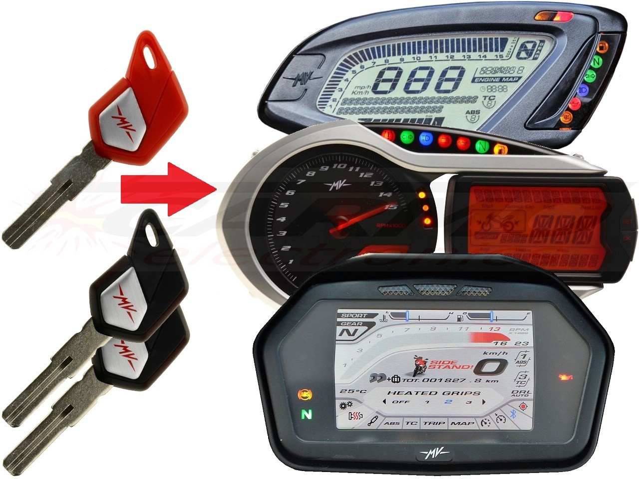 MV Agusta programming 3x transponder chip key → unit - Click Image to Close