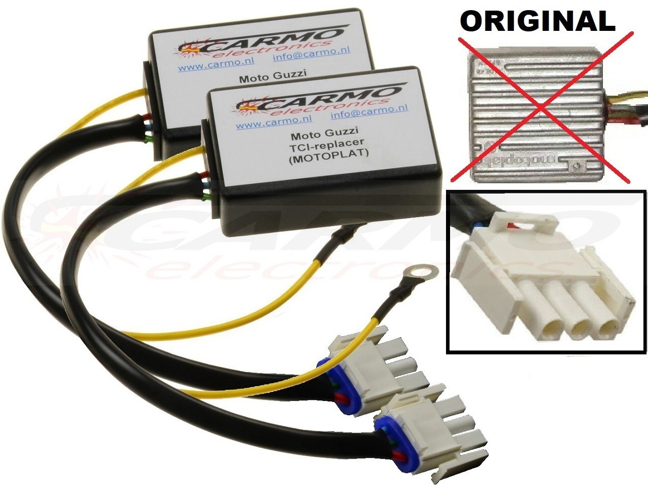 Motoplat Moto Guzzi California 3 igniter ignition module CDI TCI Box (2X) - Motoplat 9635103 - Click Image to Close