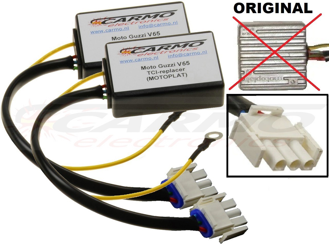 Motoplat Moto Guzzi V65 Florida V7 Sport igniter ignition module CDI TCI Box (2X) - Click Image to Close