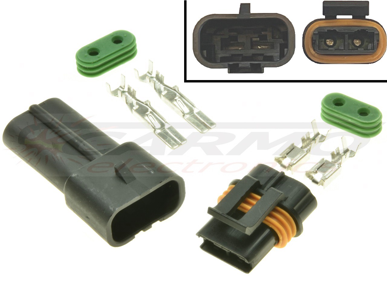 2 pole Motorbike Voltage regulator rectifier connector - Click Image to Close