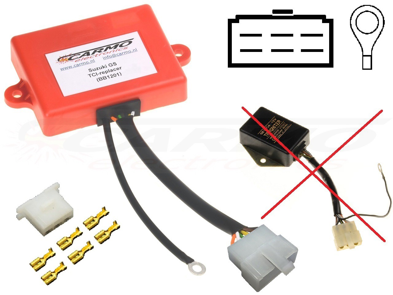 Suzuki GS250 GS450 GS550 GS650 igniter ignition module CDI TCI Box (32900-47020, BB1201) - Click Image to Close