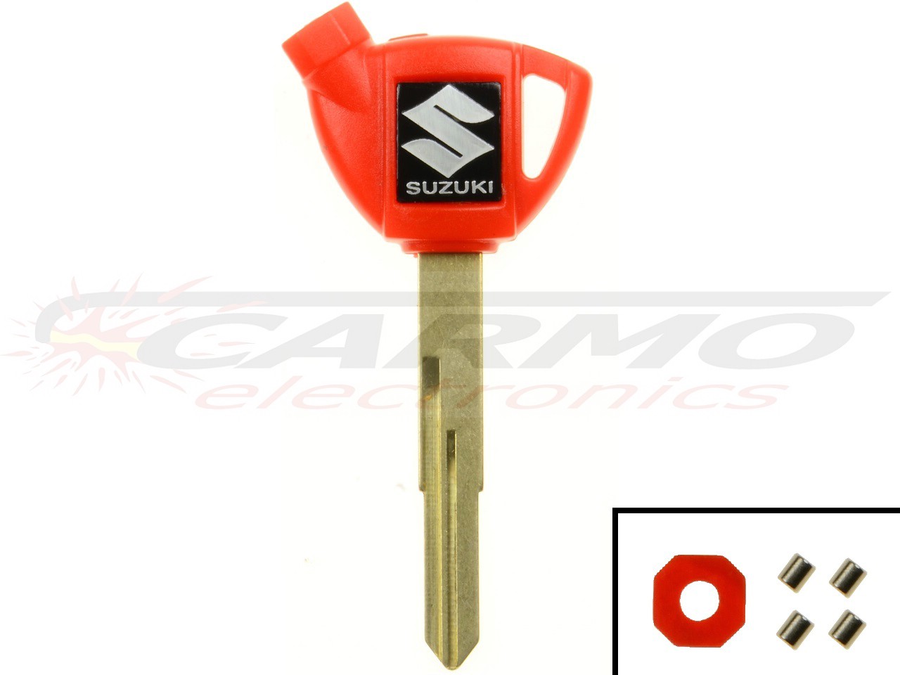 Suzuki Burgman blanco transponder chip key red - Click Image to Close