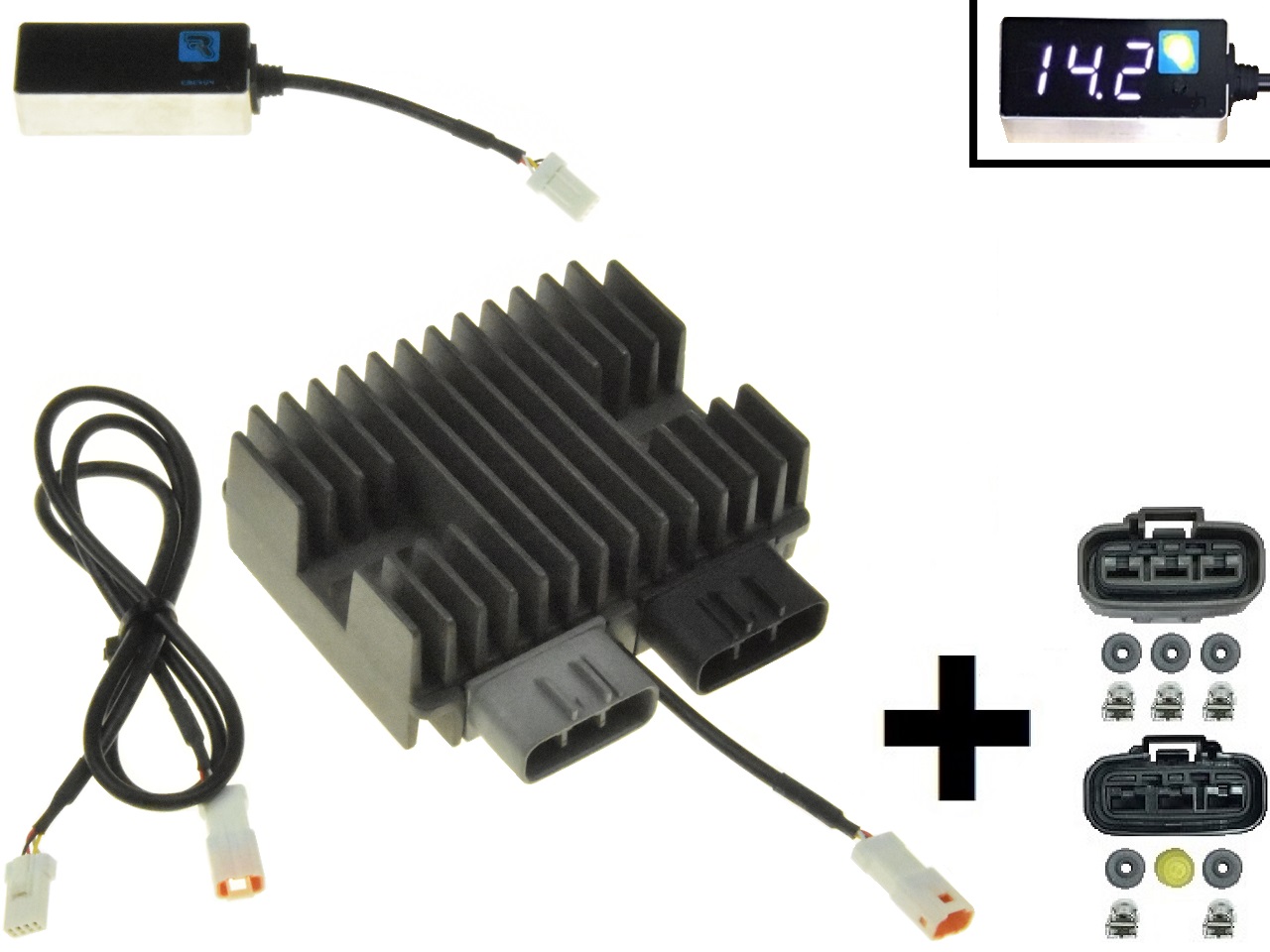 CARR5925-SERIE - MOSFET SERIE SERIES + CHECK Voltage regulator rectifier (improved SH847) 12V/50A/700W + connectors - Click Image to Close